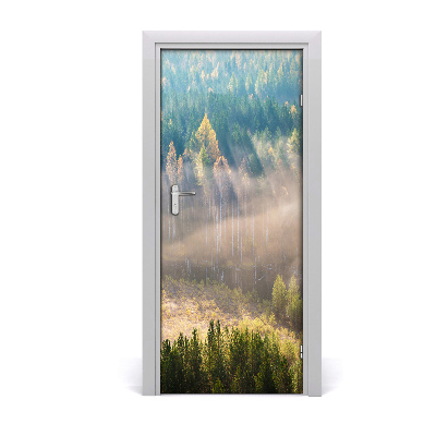 Fototapeta na dveře samolepící mlha nad lesem
