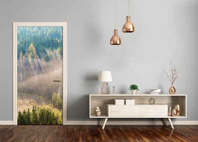 Fototapeta na dveře samolepící mlha nad lesem