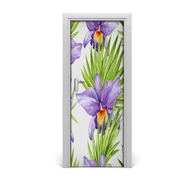 Samolepící fototapeta na dveře Orchidej a palmy