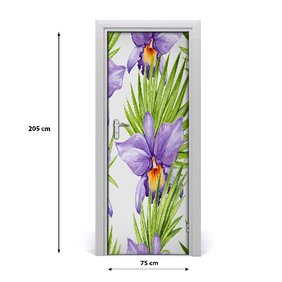 Samolepící fototapeta na dveře Orchidej a palmy