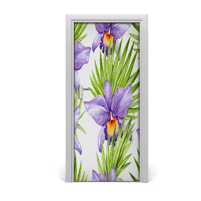 Samolepící fototapeta na dveře Orchidej a palmy