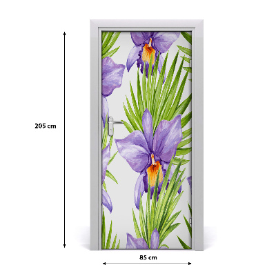 Samolepící fototapeta na dveře Orchidej a palmy