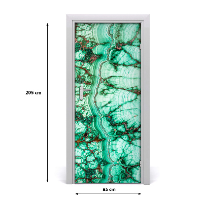 Samolepící fototapeta na dveře malachitová textůra
