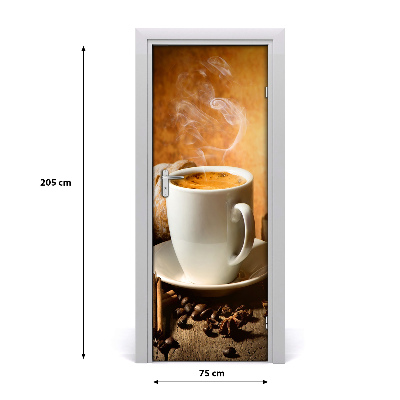 Samolepící fototapeta na dveře šálek kávy