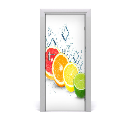 Samolepící fototapeta na dveře citrusy
