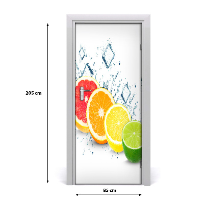Samolepící fototapeta na dveře citrusy