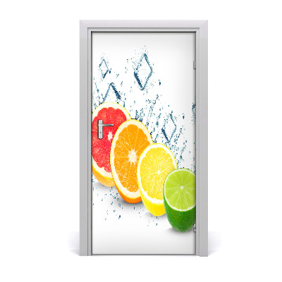 Samolepící fototapeta na dveře citrusy