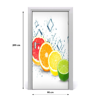 Samolepící fototapeta na dveře citrusy