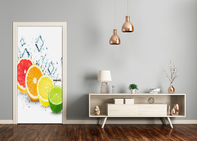 Samolepící fototapeta na dveře citrusy