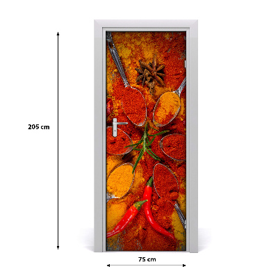 Samolepící fototapeta na dveře koření