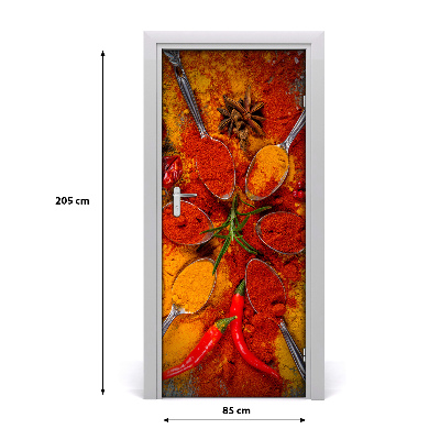 Samolepící fototapeta na dveře koření