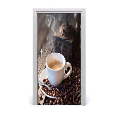 Samolepící fototapeta na dveře šálek kávy