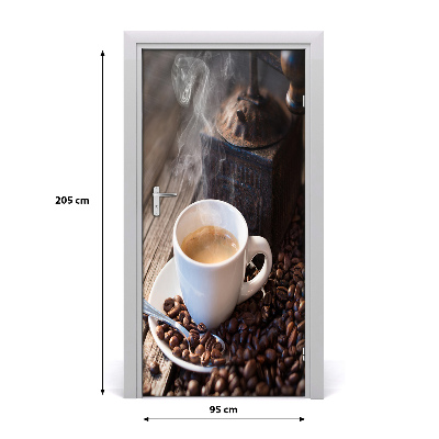 Samolepící fototapeta na dveře šálek kávy