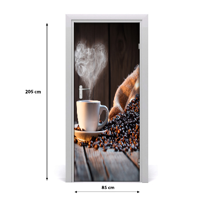 Samolepící fototapeta na dveře šálek kávy