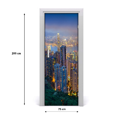 Fototapeta samolepící na dveře Hongkong noc