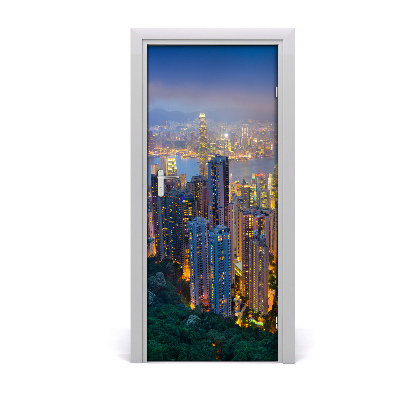 Fototapeta samolepící na dveře Hongkong noc