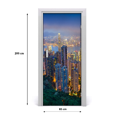 Fototapeta samolepící na dveře Hongkong noc