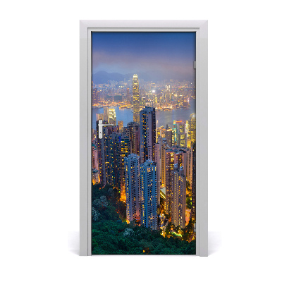 Fototapeta samolepící na dveře Hongkong noc