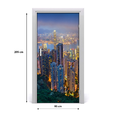 Fototapeta samolepící na dveře Hongkong noc