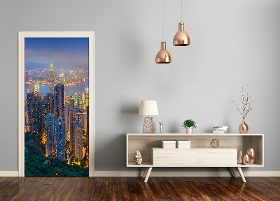 Fototapeta samolepící na dveře Hongkong noc