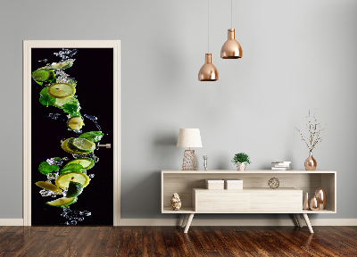 Samolepící fototapeta na dveře limetky a citrony