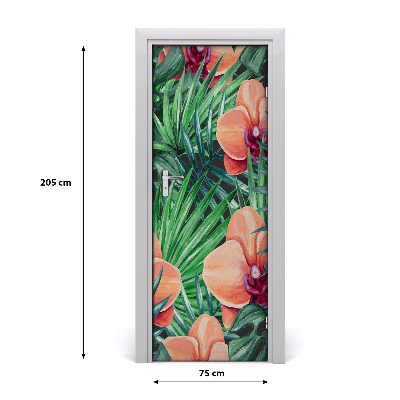 Samolepící fototapeta na dveře Orchidej a palmy
