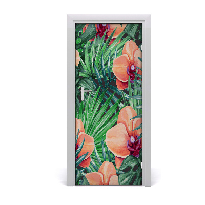 Samolepící fototapeta na dveře Orchidej a palmy