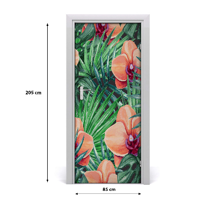 Samolepící fototapeta na dveře Orchidej a palmy