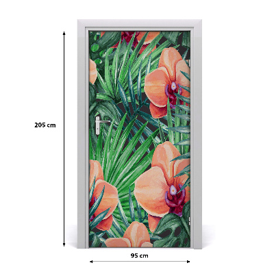 Samolepící fototapeta na dveře Orchidej a palmy