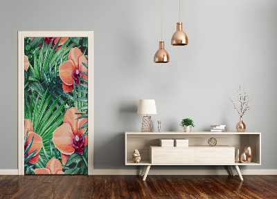 Samolepící fototapeta na dveře Orchidej a palmy