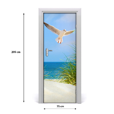 Fototapeta na dveře samolepící méva nad dunami