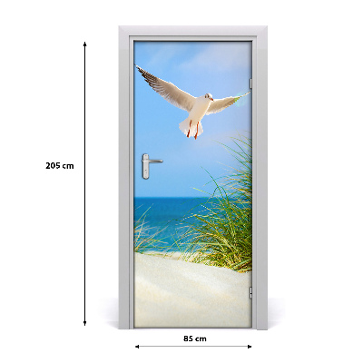 Fototapeta na dveře samolepící méva nad dunami