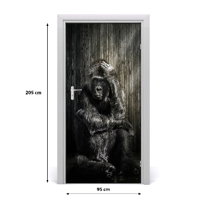 Samolepící fototapeta na dveře Gorila