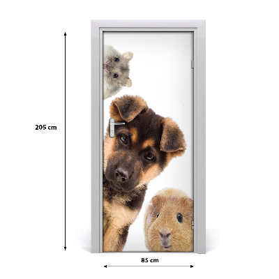 Samolepící fototapeta na dveře Domácí zvířata