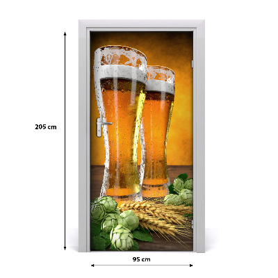 Fototapeta na dveře samolepící dvě sklenice piva