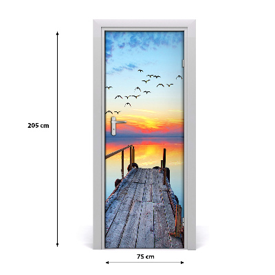 Fototapeta na dveře samolepící dřevěné molo