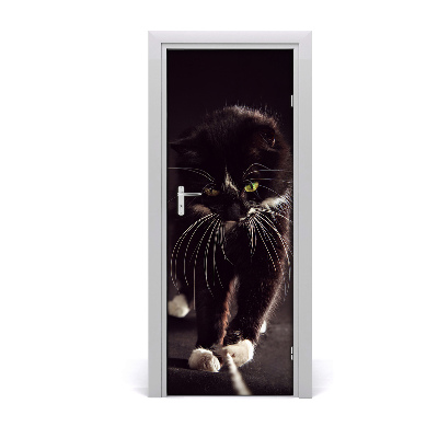 Samolepící fototapeta na dveře Černá kočka