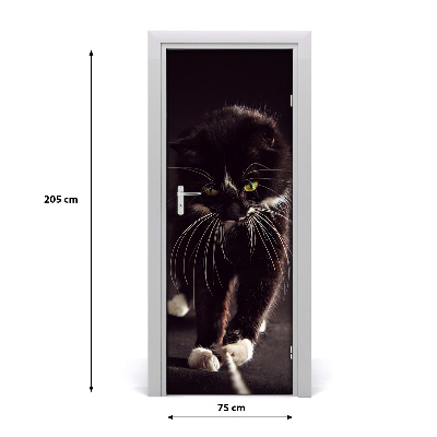 Samolepící fototapeta na dveře Černá kočka