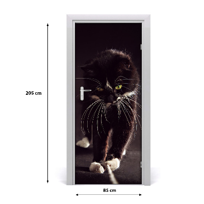 Samolepící fototapeta na dveře Černá kočka