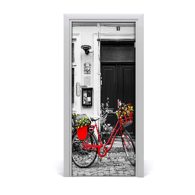Fototapeta samolepící na dveře městské kolo