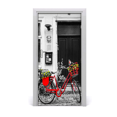 Fototapeta samolepící na dveře městské kolo