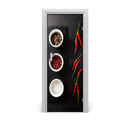 Fototapeta dveře samolepící koření a paprika