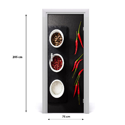 Fototapeta dveře samolepící koření a paprika