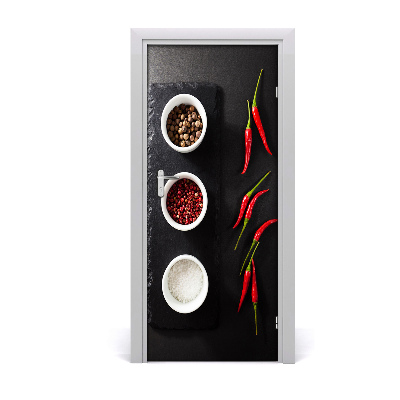 Fototapeta dveře samolepící koření a paprika