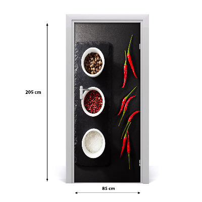 Fototapeta dveře samolepící koření a paprika