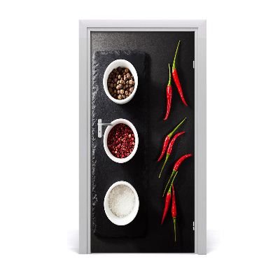 Fototapeta dveře samolepící koření a paprika