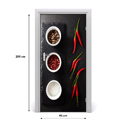 Fototapeta dveře samolepící koření a paprika