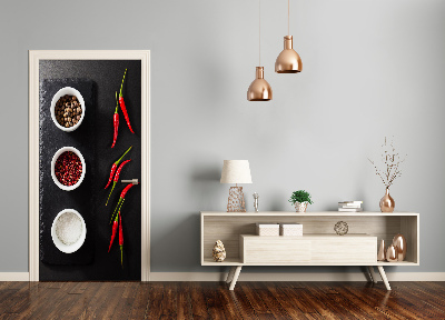 Fototapeta dveře samolepící koření a paprika
