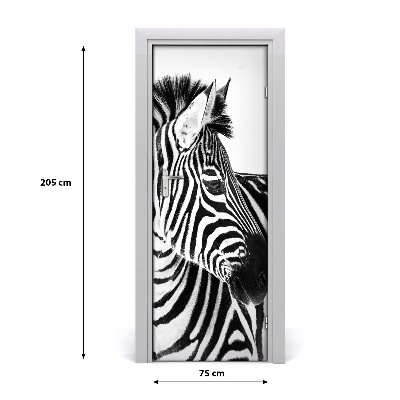 Samolepící fototapeta na dveře Zebra ve sněhu