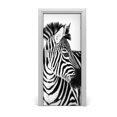 Samolepící fototapeta na dveře Zebra ve sněhu